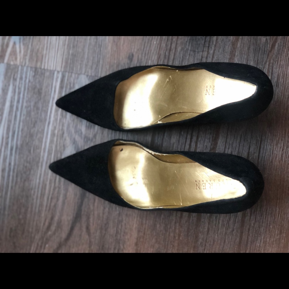 Ralph Lauren Black Suede Pumps